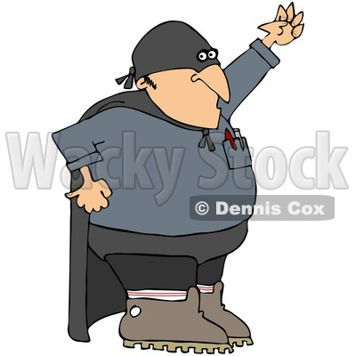Clipart Illustration of a Gas Man Super Hero Technician Wearing A Mask And Cape © djart #32295