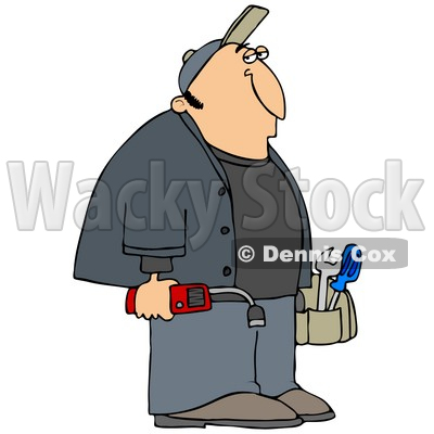 Clipart Illustration of a Gas Man Carrying Tools And A Leak Detector © djart #32296