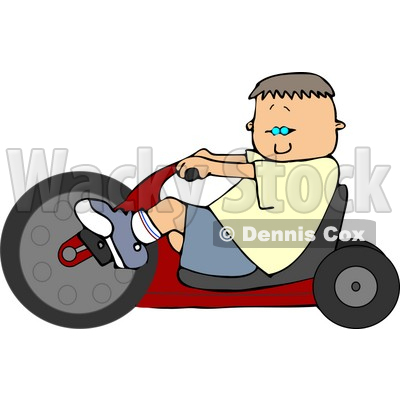 Boy Riding a Big Wheel Toy Clipart © djart #4166