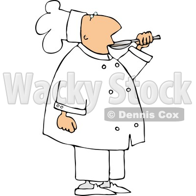 Male Chef Tasting Food Before Serving It To Customers Clipart © djart #4290