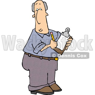 Male Manager Taking Notes with a Pencil and Clipboard Clipart © djart #4318