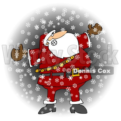 Royalty-Free (RF) Clipart Illustration of Santa Holding His Arms Out In The Snow © djart #434250