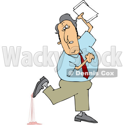 Royalty-Free (RF) Clip Art Illustration of a Businessman Stepping In Gum © djart #442614