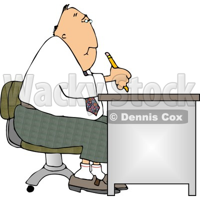 Businessman Working at a Desk Clipart © djart #4467
