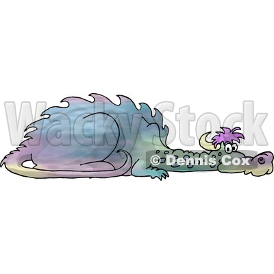 Young Mythical Dragon Laying On the Ground Clipart © djart #4594
