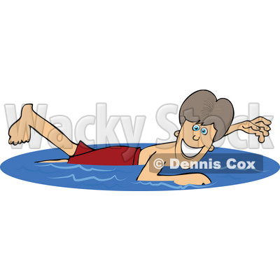Royalty-Free (RF) Clipart Illustration of a Happy Boy Swimming On Summer Vacation © djart #46052