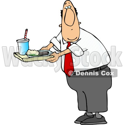 Male Teacher Carrying Food On a School Lunch Tray in a Cafeteria Clipart © djart #4684