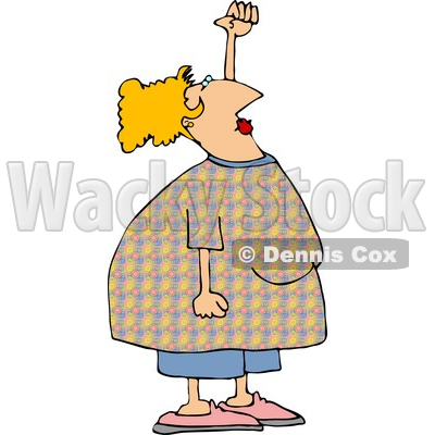 Obese Woman Stretching Her Arm Above Her Head Clipart © djart #4685