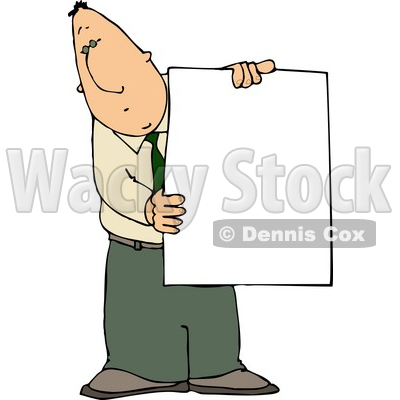 Businessman Holding a Blank Poster Board Sign Clipart © djart #4766