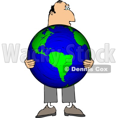 Businessman Holding the World in His Hands Clipart © djart #4784