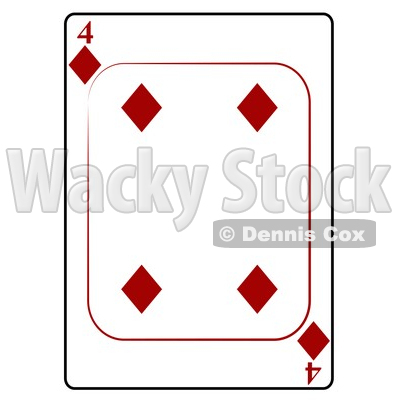 Four/4 of Diamonds Playing Card Clipart © djart #4818
