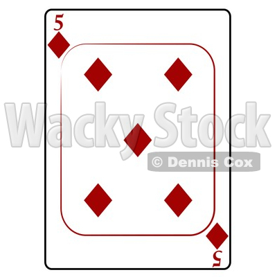 Five/5 of Diamonds Playing Card Clipart © djart #4831