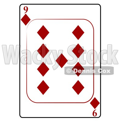 Nine/9 of Diamonds Playing Card Clipart © djart #4845