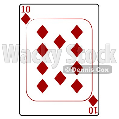 Ten/10 of Diamonds Playing Card Clipart © djart #4846