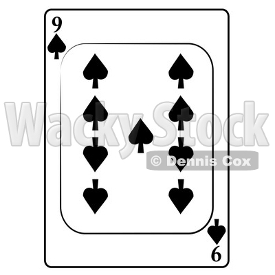 Nine/9 of Spades Playing Card Clipart © djart #4858