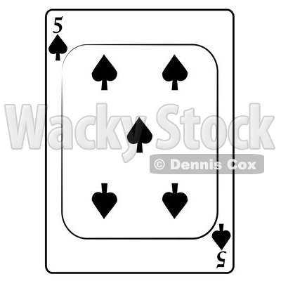 Five/5 of Spades Playing Card Clipart © djart #4859