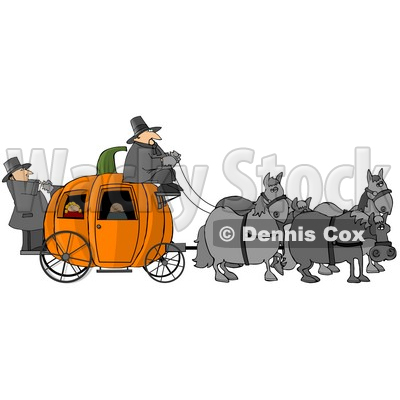 Horses Pulling People On a Pumpkin Carriage Clipart © djart #4871
