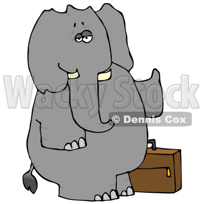 Human-like Elephant Trying to Hitch a Ride Clipart © djart #4885