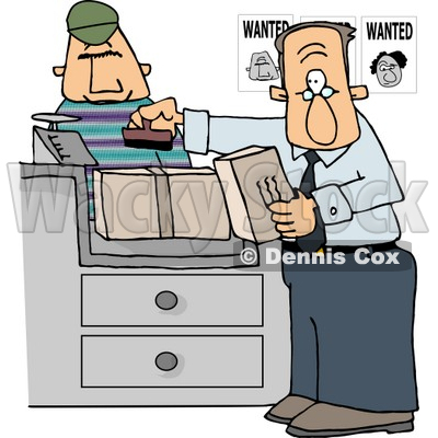 Wanted Man Mailing a Package at the Post Office Clipart © djart #4993