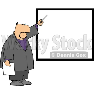 Businessman Pointing at a Blank Board On a Wall Clipart © djart #4995