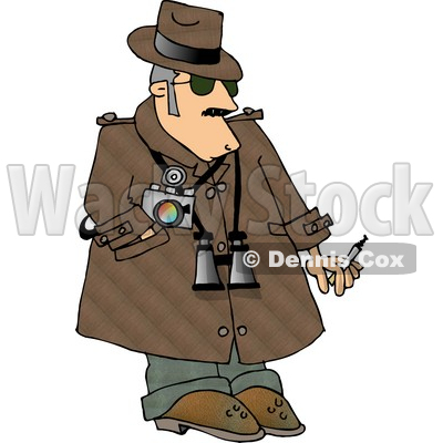 Humorous Private Eye Detective Clipart Image © djart #5018
