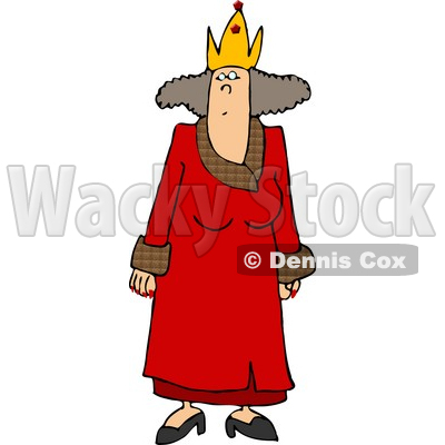 Crowned Woman Wearing a Red Queen Costume On Halloween Clipart © djart #5023
