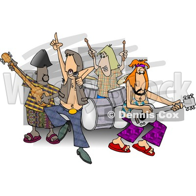 Rock and Roll Band Members Playing Music Clipart © djart #5058