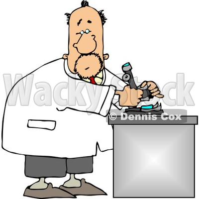 Male Biology Scientist Using Microscope Clipart © djart #5089