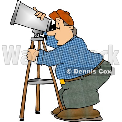 Man Looking Through a Telescope Clipart © djart #5130