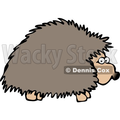 Adult Hedgehog Foraging at Night for Food Clipart Illustration © djart #5496