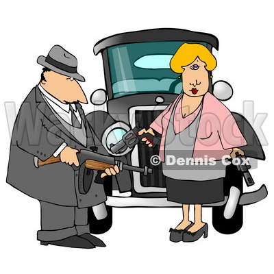 Notorious Outlaws Know as Bonnie Parker and Clyde Barrow Clipart Illustration © djart #5655