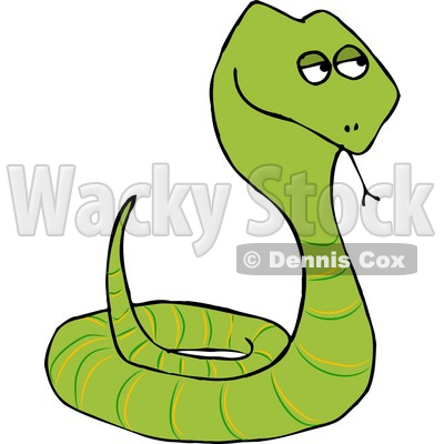 Coiled Up Viper Snake Sticking Tongue Out Clipart Illustration © djart #5742