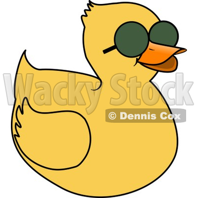 Yellow Duckling Wearing Dark Sunglasses On a Hot Sunny Day Clipart Illustration © djart #5743