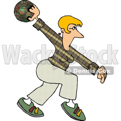 Professional Female Bowler Throwing the Ball Clipart Picture © djart #5969