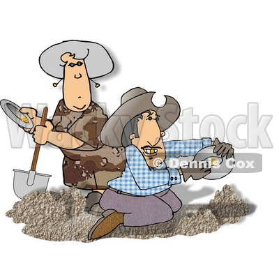 Gold Miners Panning for Gold Clipart Picture © djart #6051