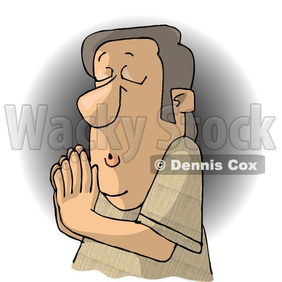 Religious Christian Man Praying to Jesus Clipart Picture © Dennis Cox #6103