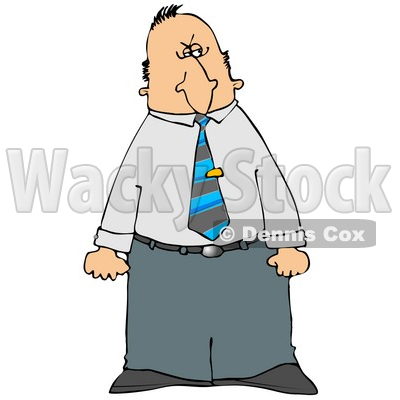 Mad Businessman Giving a Dirty Look with His Face While Clenching Both Fists - Royalty-free Clipart Illustration © djart #6255