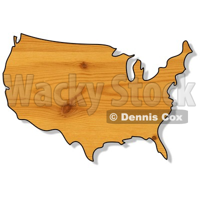 Royalty-Free (RF) Clipart Illustration of a Pine Wood Textured USA Map © djart #62936