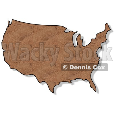 Royalty-Free (RF) Clipart Illustration of a Cut Wood Textured USA Map © djart #62937