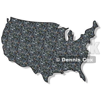 Royalty-Free (RF) Clipart Illustration of a Rock Textured USA Map © djart #62951