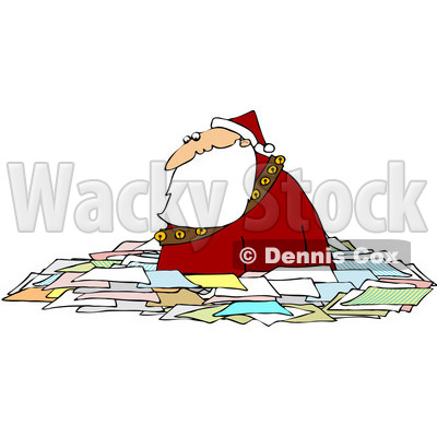 Royalty-Free (RF) Clipart Illustration of Santa Wading Chest High In Letters © djart #81524
