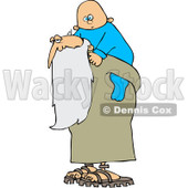 Royalty-Free (RF) Clipart Illustration of an Old Man, Father Time, Carrying A New Year Baby On His Back © djart #101275