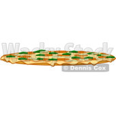 Royalty-Free (RF) Clipart Illustration of a Side View Of A Large Combo Pizza Pie © djart #101279