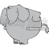 Royalty-Free Vector Clip Art Illustration of an Upset Elephant Standing With His Hands On His Hips © djart #1052109