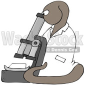 Royalty-Free Clip Art Illustration of a C Elegans Roundworm Using A Microscope © djart #1052979