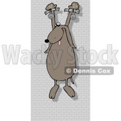 Royalty-Free Vector Clip Art Illustration of a Prisoner Dog Hanging On A Wall © djart #1052995