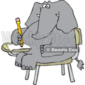 Royalty-Free Vector Clip Art Illustration of an Elephant Student © djart #1053002