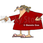 Royalty-Free Vector Clip Art Illustration of a Pointing Angry Woman In Slippers And Curlers © djart #1053009