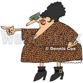 Royalty-Free Vector Clip Art Illustration of a Pointing Angry Woman In A Leopard Print Dress © djart #1053016