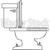 Royalty-Free Vector Clip Art Illustration of a Coloring Page Outline Of A Toilet © djart #1055592